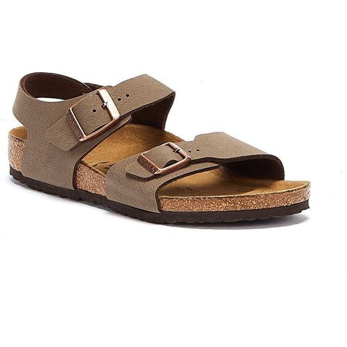 Jungen Mädchen Birkenstock New York Birko-Flor Kinder Mocha Sandalen - (Braun)