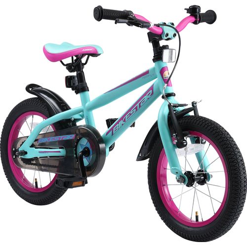 BIKESTAR Kinder Fahrrad ab 4 Jahre | 14 Zoll Urban Jungle | Türkis & Berry