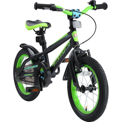 BIKESTAR Kinder Fahrrad ab 4 Jahre | 14 Zoll Urban Jungle | Schwarz & Grün