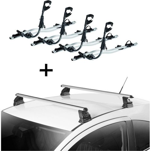 4x Fast Rider Alu Fahrradträger + Dachträger VDP EVO ALU kompatibel mit für Opel Vectra C 4 Türer 2002-2008