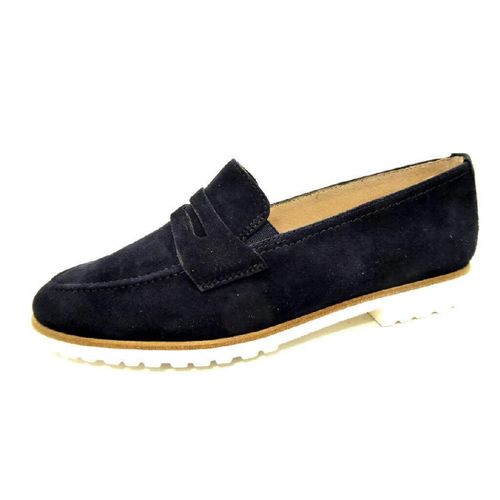 Paul Green Slipper & Mokassin 2493-173, Rauleder, Blau, Damen