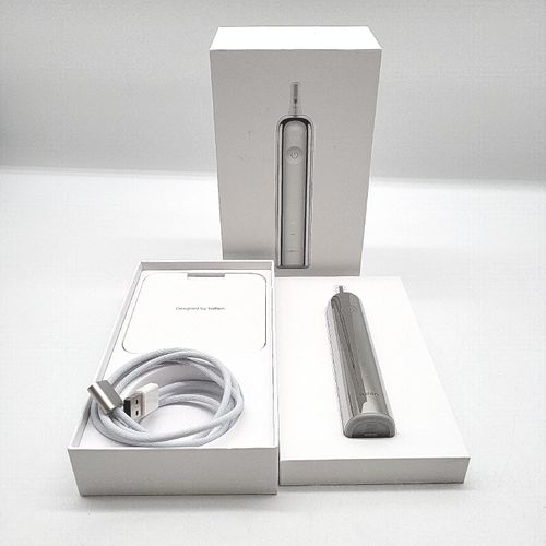 Laifen Wave elektrische Zahnbürste, Oszillation & Vibration elektrische Schallzahnbürste für Erwachsene mit 3 Bürstenköpfen, IPX7 wasserdicht magnetisch wiederaufladbar Reisezahnbürste (Edelstahl)
