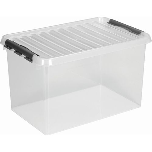 Aufbewahrungsbox mit Deckel 72 Liter Kunststoff 400x600x420mm transparent Packung mit 6 Stück