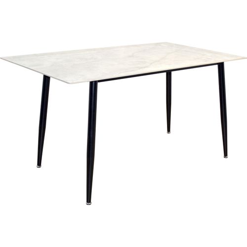 4-Fuß-Esstisch mit großer Steinplatte 140x80 cm