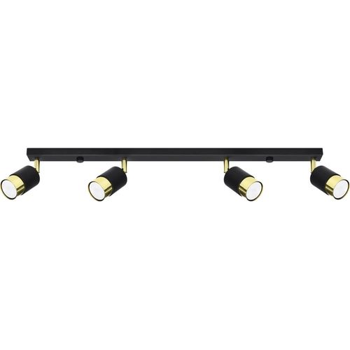 Deckenleuchte NERO 4 schwarz/gold 4xGU10 40W Stahl 18x5x81cm Sollux Lighting