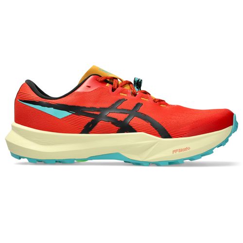 Trailrunningschuh ASICS "FUJI LITE 6", Gr. 47, rot clay, schwarz, Textil, Schuhe, leichter Trailrunningschuhe
