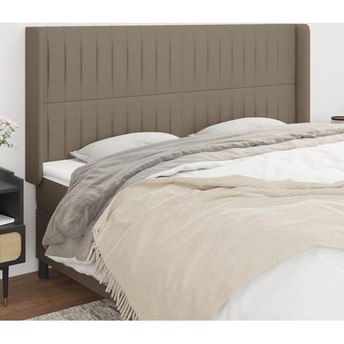 vidaXL Kopfteil mit Ohren Taupe 183x16x118/128 cm Stoff