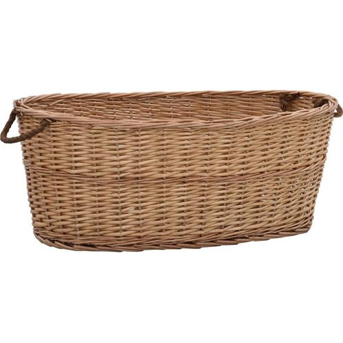 Ankonbej Holzkorb mit Tragegriffen 88 x 57 x 34 cm Natur Weide