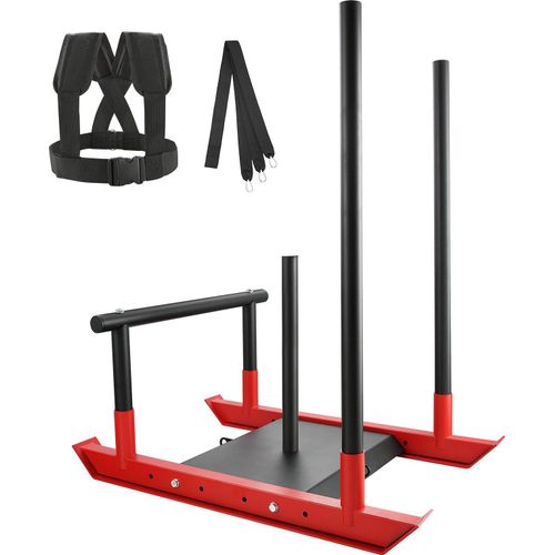 Gewichtstrainingsschlitten, Pull-Push-Power-Schlitten mit Griff, Fitness-Kraft-Widerstandstraining, Trainingsgerät aus Stahl Passend für 1-Zoll- und 2-Zoll-Gewichtsplatten