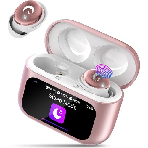 Bluetooth Kopfhörer, Mini Schlafkopfhörer Bluetooth 5.4 mit Touchscreen, mit ENC Noise Cancelling, IP7 Ohrhörer mit 48H Immersiver Deep Bass Ohrhörer