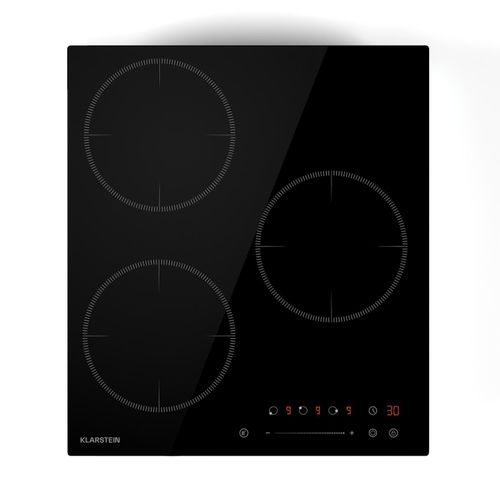 Delicatessa Induktionskochfeld 45 cm 6600 W 3 Kochfelder Slider-Control Boost Schwarz