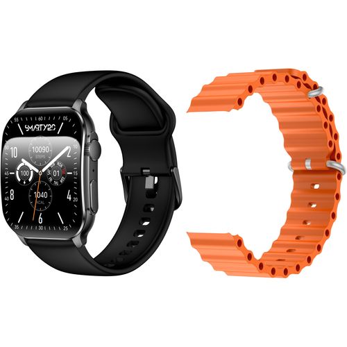 Smartwatch SMARTY 2.0, schwarz (schwarz, orange), Smartwatches, Armbanduhr, Damenuhr, Herrenuhr, Android5.0+, Apple iOS 9.0+