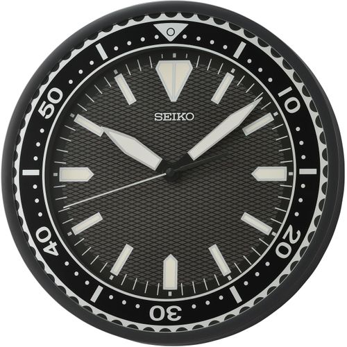 Wanduhr SEIKO "QXA791K", schwarz, Wanduhren, Ø 30cm, Wanduhr, Quarzuhr,Wohnzimmer,Küche,Büro, Flur,Jugendliche,Leuchtindizes