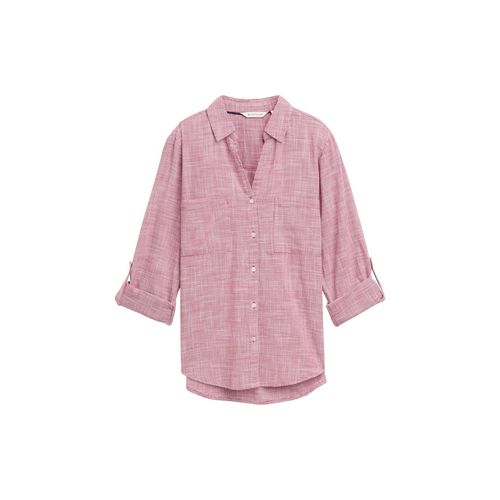 TOM TAILOR Damen Bluse mit Brusttaschen, rot, Meliert, Gr. 36