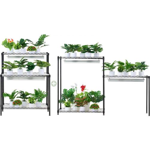 Pflanzenständer mit Pflanzenlampe - 6 Ebenen - 192W - 75x35x180cm - Pflanzenregal für Zimmerpflanzen - Hochwertiges Design