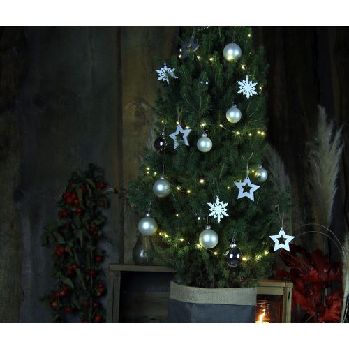 Tchibo - Echtes Weihnachtsbäumchen mit Dekoration - silber