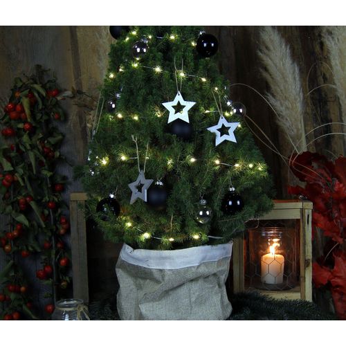 Tchibo - Echtes Weihnachtsbäumchen mit Dekoration - silber