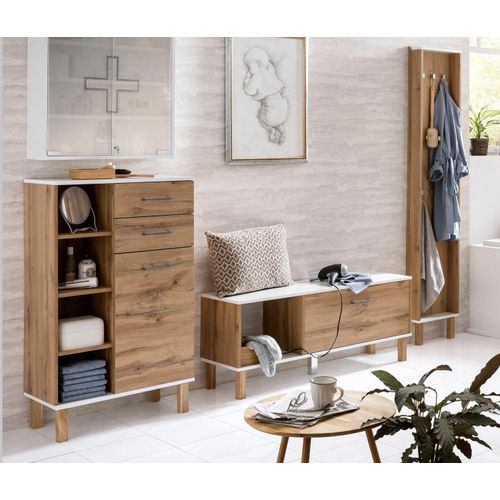 Tchibo - Medikamentenschrank »Wido« - 64x19,6x71cm - weiß - Glas / Holz / Acryl