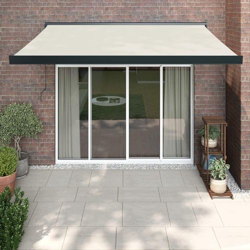Markise Einziehbar Creme 3,5x2,5 m Stoff und Aluminium 3154552