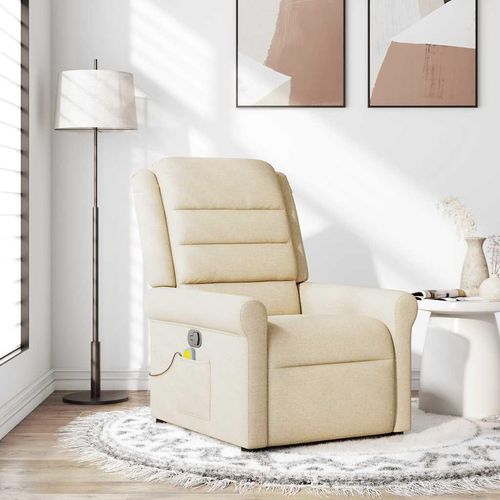 Möbel Massagesessel Creme Stoff - Fernseh- & Relaxsessel 4015654