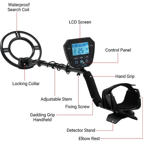 Metalldetektor für Erwachsene Professioneller Golddetektor für die Schatzsuche 3 Detektionsmodi All Metal/Notch/Pinpoint-Modi 10'' Suchspule Hohe Genauigkeit