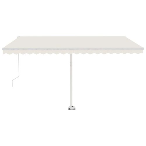 Markisen - HOMMIE, Standmarkise Einziehbar Handbetrieben 450x300 cm Cremeweiß 2023