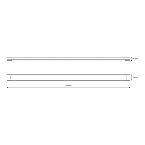 LED-Deckenleuchte Batten, Länge 120 cm, Alu, weiß, 4.000 K