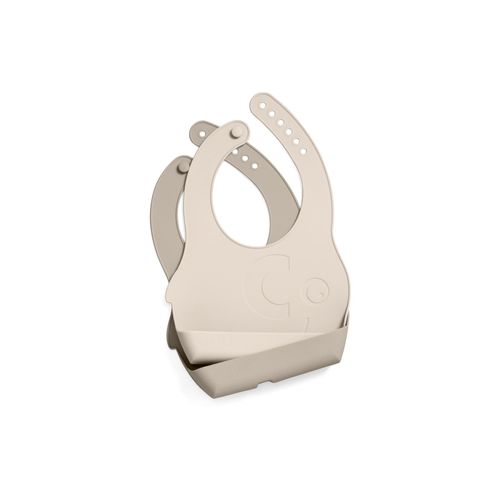 Lätzchen »sebra Silikon Fanto 2er Set Jetty Beige 31 x 21 cm«, (2x Latzchen)