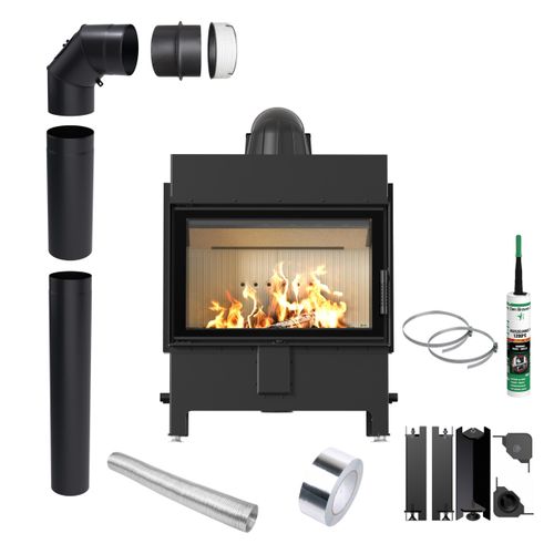 Kamin Holzkamin KRATKI LUCY 15 kW Ø200 Ökodesign Montageset mit Schließung