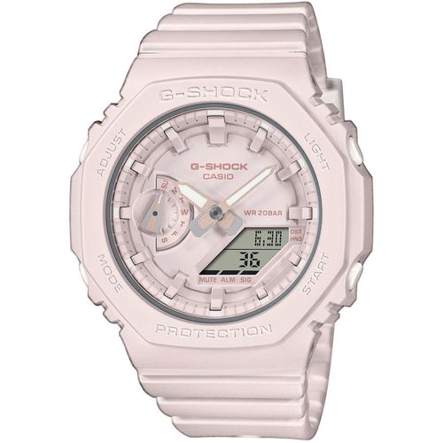 Chronograph CASIO G-SHOCK, rosa (hellrosa), Armbanduhren, Damen, Quarzuhr, Armbanduhr, Damen, Herren, digital, bis 20 bar wasserdicht