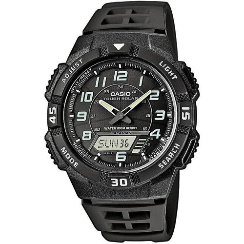 Chronograph, schwarz, CASIO TIMELESS COLLECTION, Armbanduhren, Herren, Solaruhr, Quarzuhr,Armbanduhr,Herrenuhr,Digitaluhr, bis 10bar wasserd.
