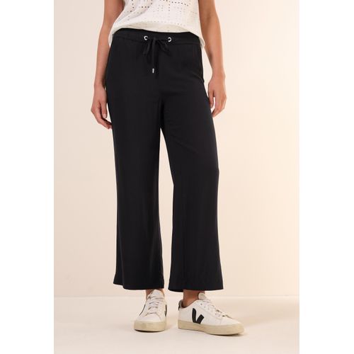 Stoffhose CECIL, Damen, Gr. XS, Länge 26, schwarz, Stoff, 100% Viskose, unifarben, casual, loose fit knöchelfrei, Hosen, im Loose Fit