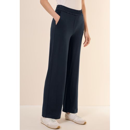Stoffhose CECIL, Damen, Gr. XXL, Länge 28, blau (universal blau), Stoff, 95% Viskose, 5% Elasthan, unifarben, casual, loose fit lang, Hosen, mit seitlichen Einschubtaschen
