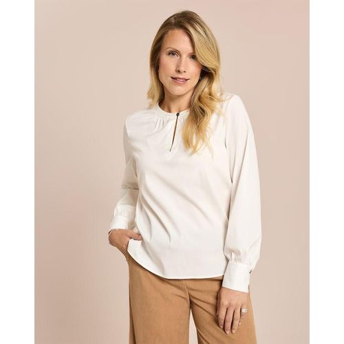 Baumwoll-Stretch Bluse mit Stehkragen
