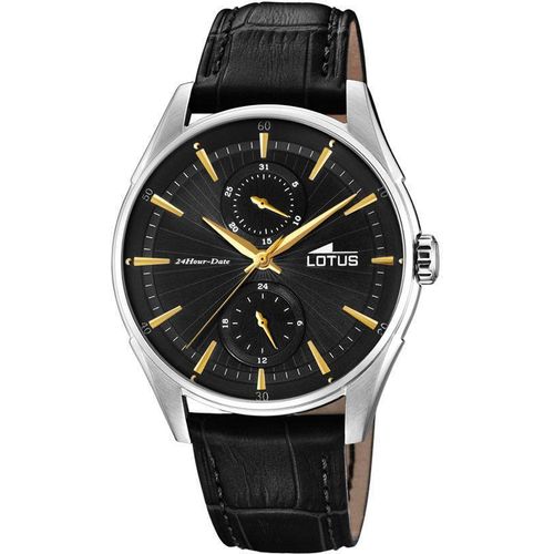 Lotus Herren Uhr Armbanduhr 18523/4 Lederarmband schwarz