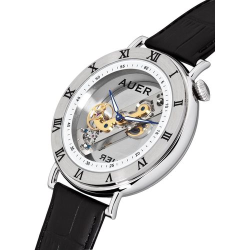 AUER Classic Collection BA-512-WBL Herrenarmbanduhr Baguette Uhrwerk