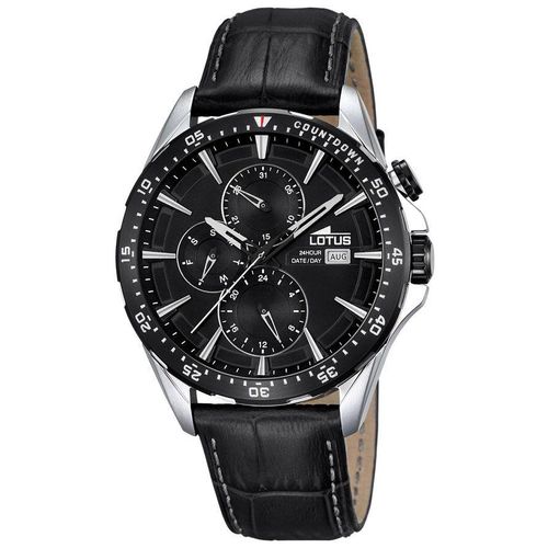 Sportliche Lotus Armbanduhr 18312/4 Sportuhr Lederband schwarz