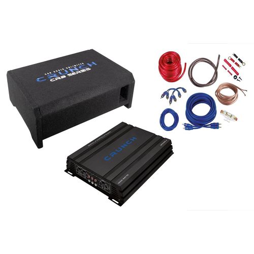 CRUNCH GROUNDPOUNDER Endstufe Sound Komplett Paket Car Auto HiFi Anlage CBP1000F