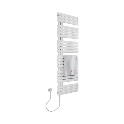 Elektrischer Handtuchwärmer SCHULTE Breda Heizstab links 50 x 169 cm 900 W mit Schukostecker weiß