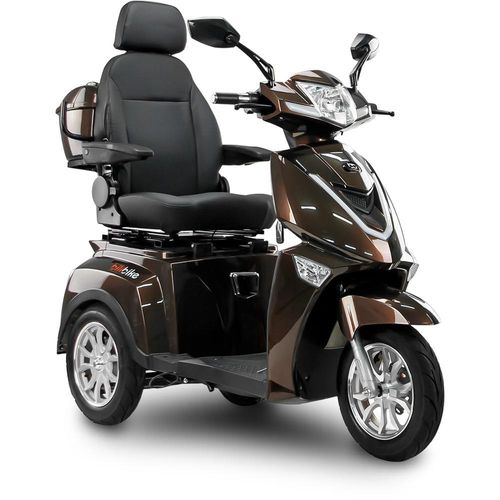 Seniorenmobil Elektromobil Senioren Elektroller BILI BIKE SHINO G4 mit Straßenzulassung, Dreirad, TRIKE, 1000 W, 60V 20Ah Lithium Akku, 25 km/h, Braun