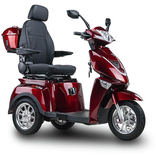 Seniorenmobil Elektromobil Senioren Elektroller BILI BIKE SHINO G4 GEL mit Straßenzulassung, Dreirad, TRIKE, 1000 W, 60V 20Ah, 25 km/h, Rot
