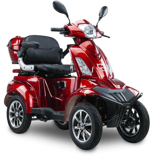 Seniorenmobil Elektromobil Senioren Roller BILI BIKE SHINO QUADRO LIT mit Straßenzulassung, Vierrad, 1000 W, 60V 20Ah Lithium Akku, 25 km/h, Rot