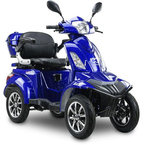 Seniorenmobil Elektromobil Senioren Roller BILI BIKE SHINO QUADRO LIT mit Straßenzulassung, Vierrad, 1000 W, 60V 20Ah Lithium Akku, 25 km/h, Blau