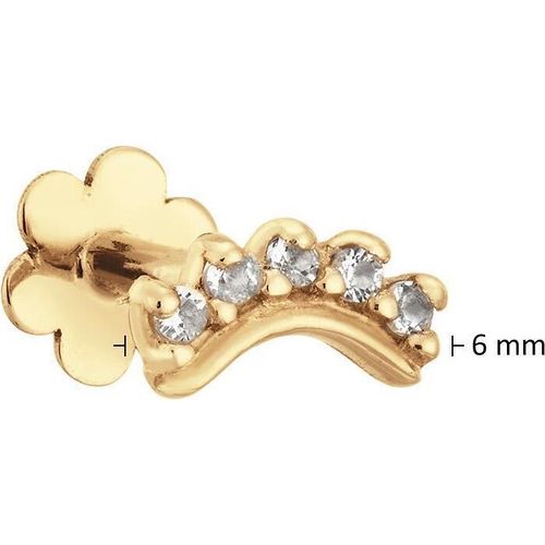 Jackie Gold Curve White Topaz Piercing JKP24.431 Ohrringe