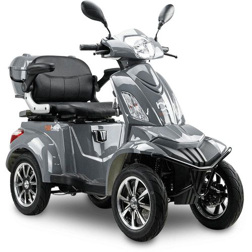 Seniorenmobil Elektromobil Senioren Roller BILI BIKE SHINO QUADRO GEL mit Straßenzulassung, Vierrad, 1000 W, 60V 20Ah Akku, 25 km/h, Silber