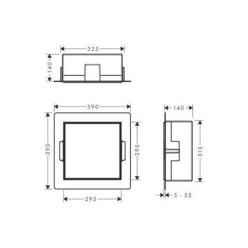 HANSGROHE 56090670 Einbau Abfalleimer XtraStoris Rock