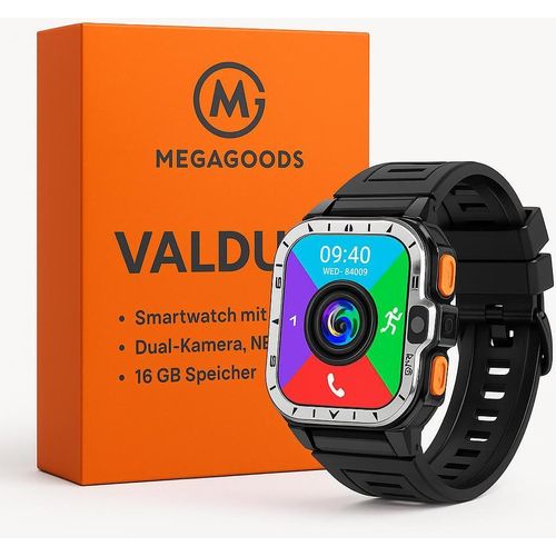 Valdus PGD Smartwatch Herren GPS 16GB 2GB NFC 4G Dual-Kamera DE.