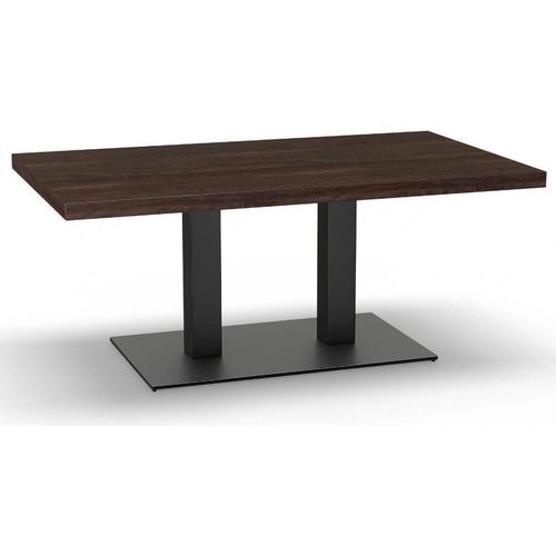Gastro Loungetisch 120x80 cm | Walnuss | Gusseisengestell