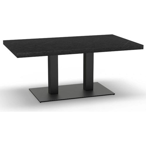 Gastro Loungetisch 120x70 cm | Marmor Dunkel | Gusseisengestell