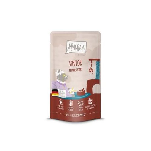 MjAMjAM Nassfutter Katze Senior, Quetschie, Rind 12x125 g